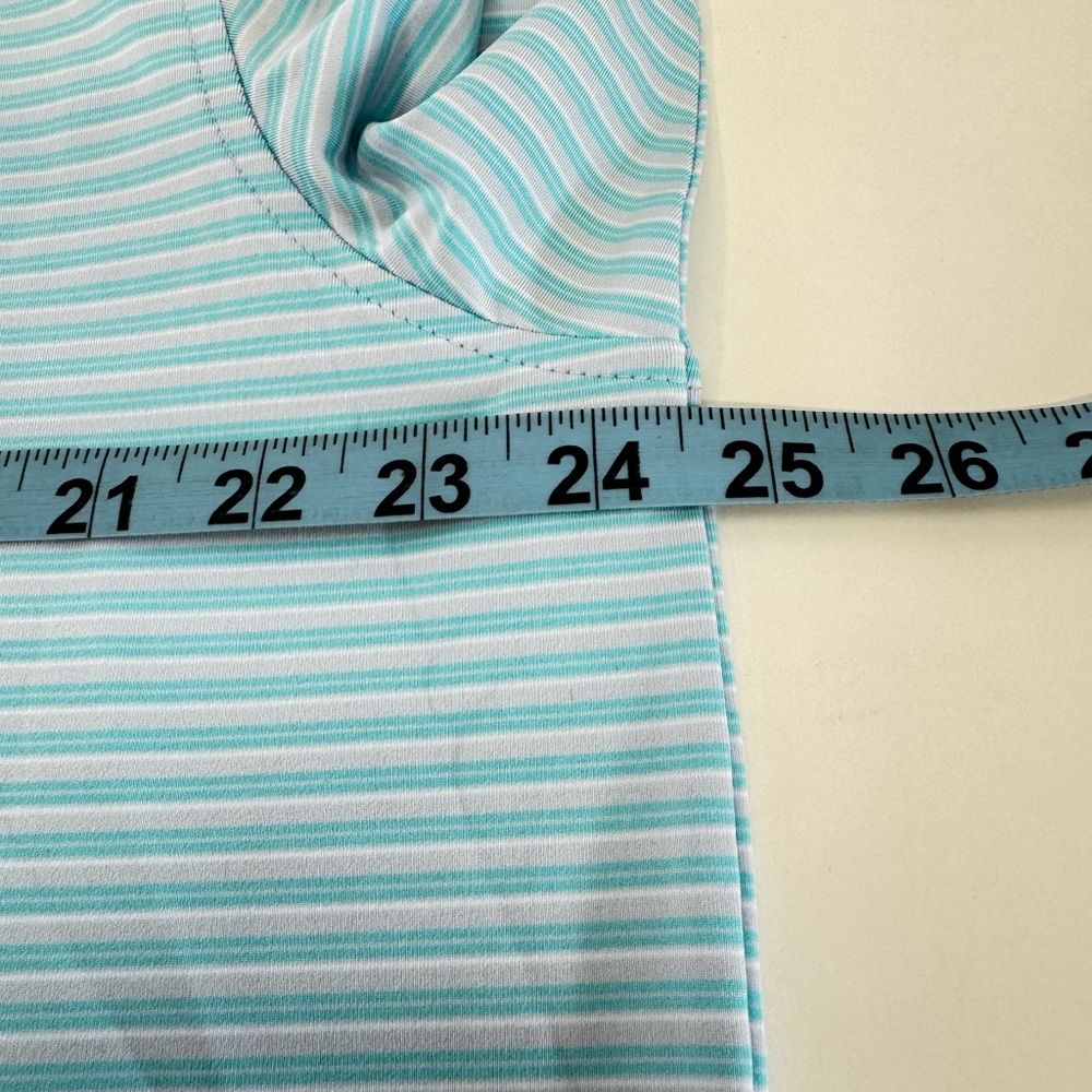 NWT Peter Millar Bishop Performance Jersey Golf Polo Shirt Blue Gray Stripe $110 - Picture 9 of 9